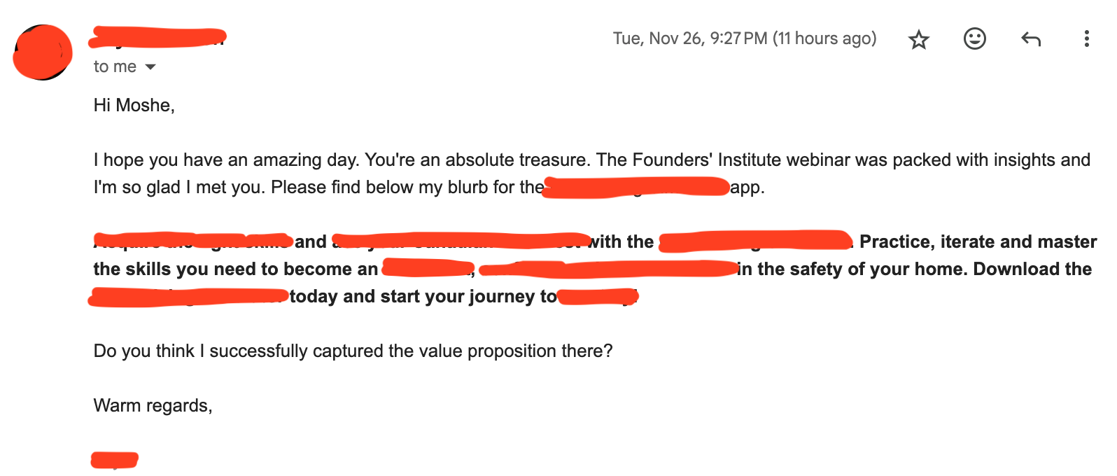 Client testimonial